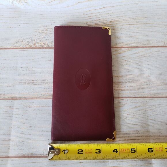 Cartier Vintage Leather Bifold Checkbook Wallet Designer Luxury Unisex - Picture 15 of 16